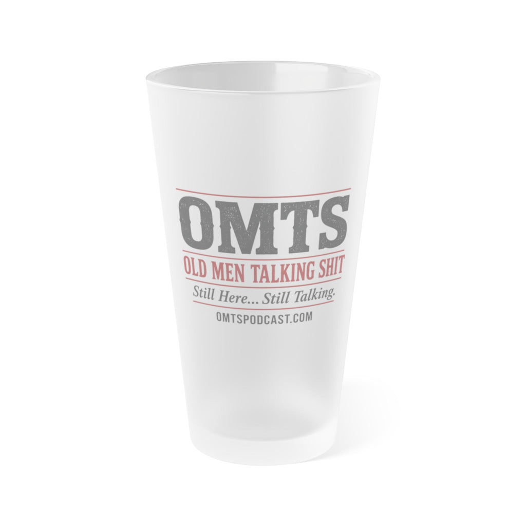 Frosted Pint Glass — 16oz 'OMTS: Old Men Talking Sh!t' Novelty Beer Glass