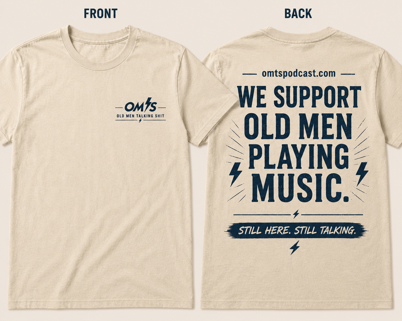 We Support Old Men Playing Music T-Shirt — Vintage Band Tee