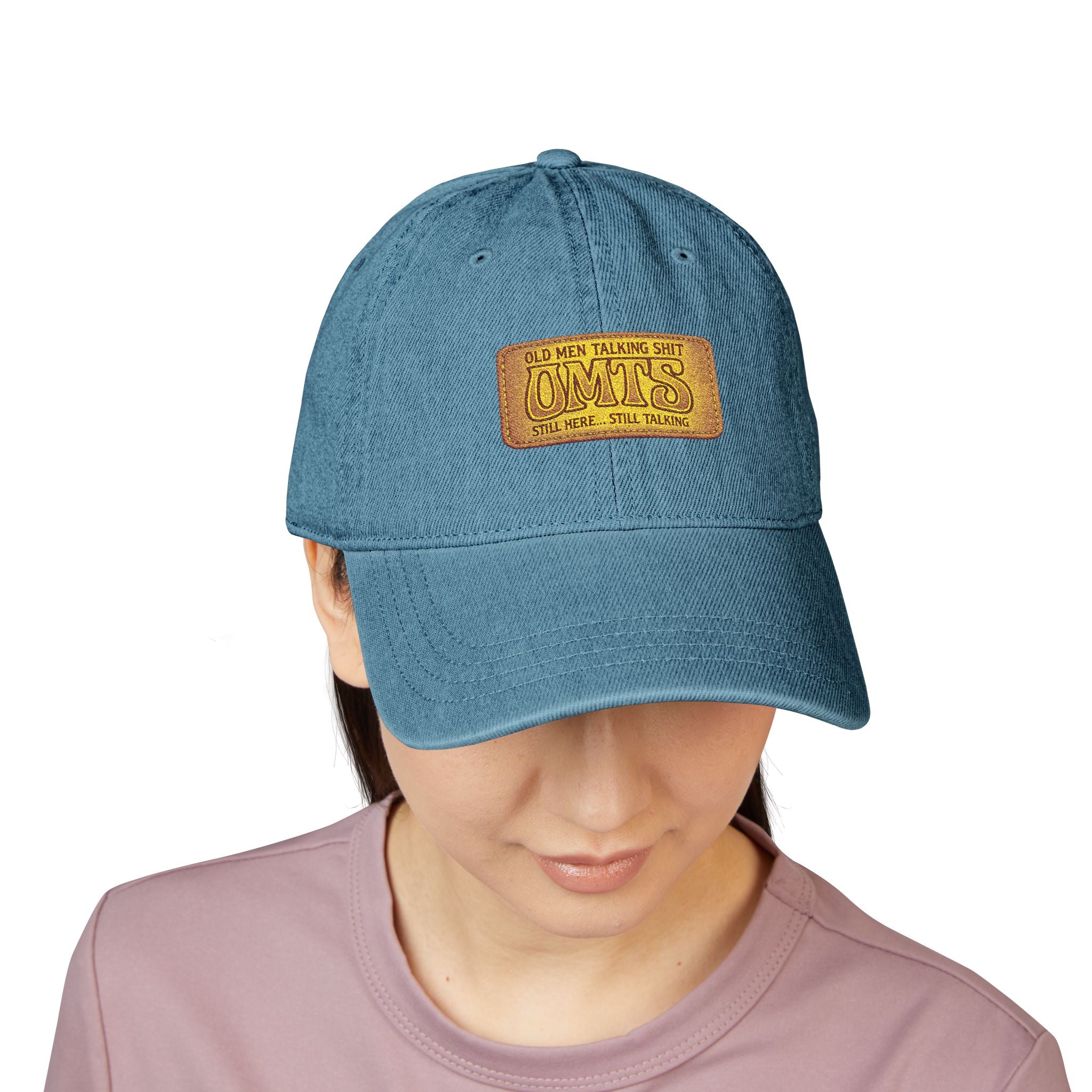 Embroidered Vintage Patch Denim Hat — 'Cowboys' Rustic Western Cap