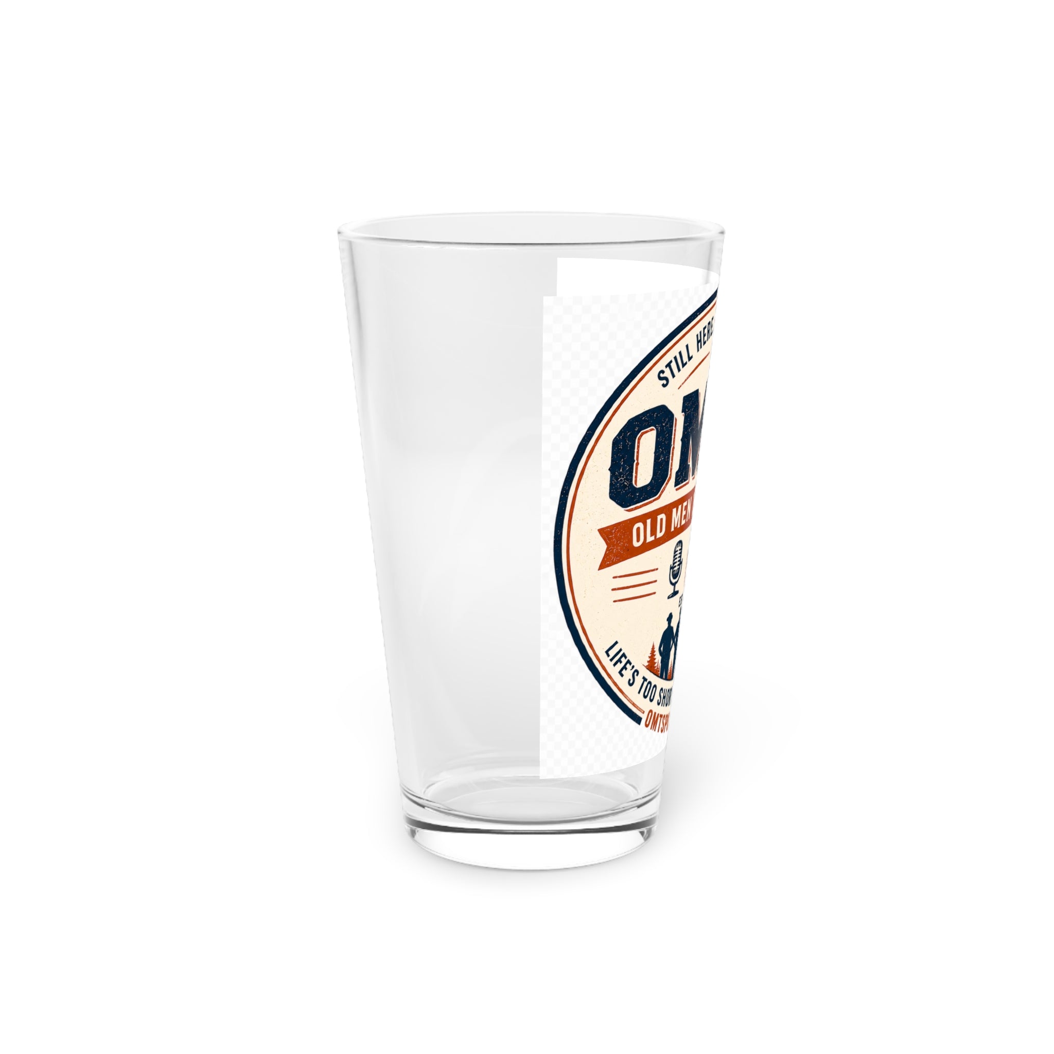 OMTS Pint Glass — "Old Men Talking Sh!t" 16oz Beer Glass, Podcast Fan Gift