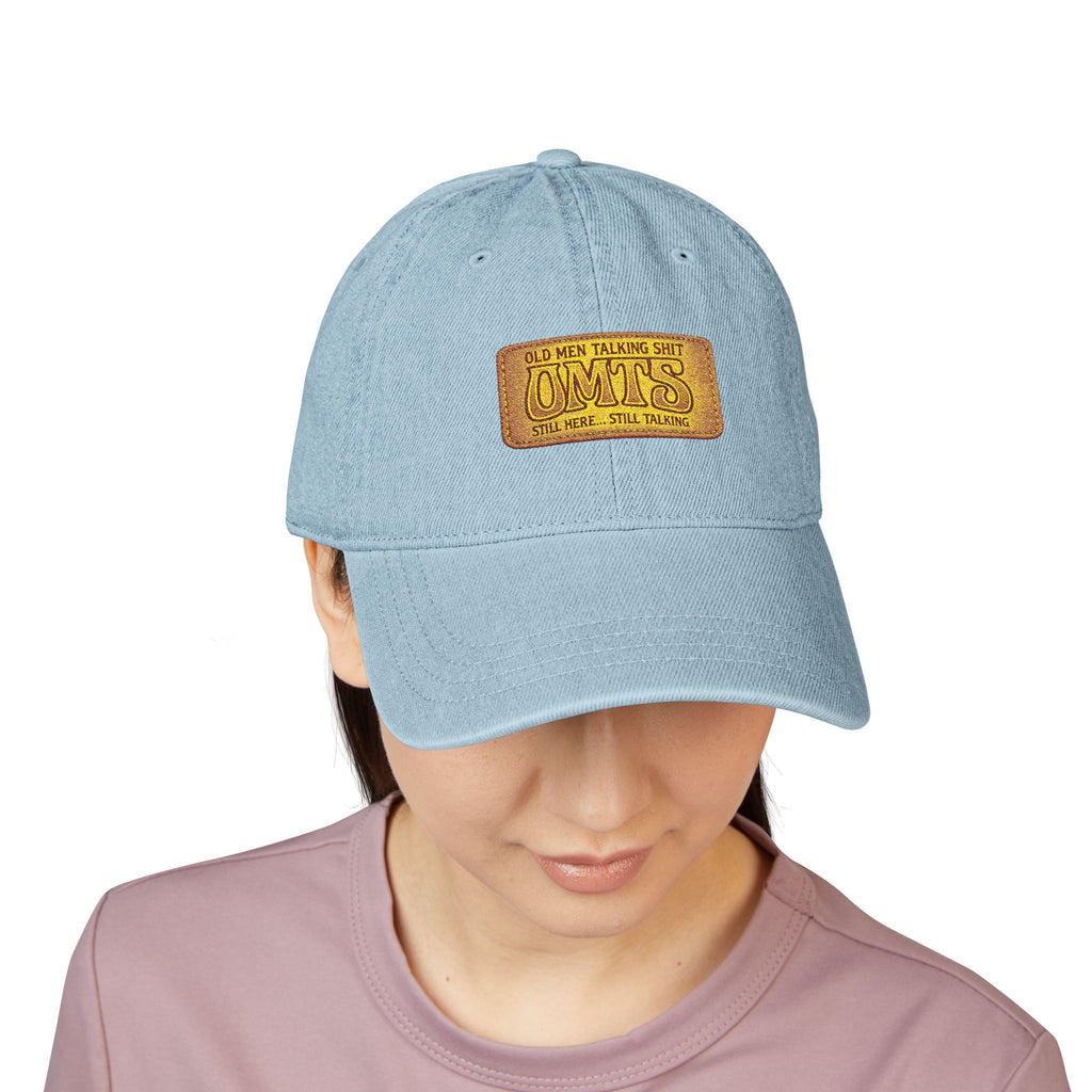 Embroidered Vintage Patch Denim Hat — 'Cowboys' Rustic Western Cap
